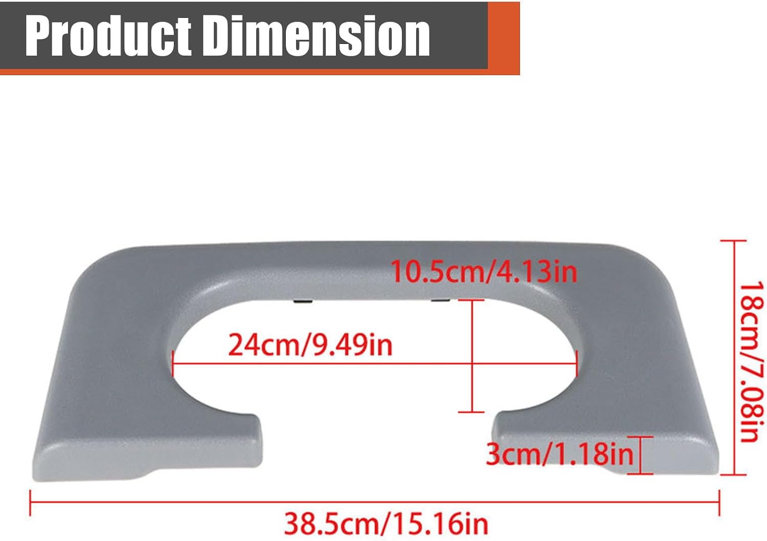 labwork Gray Center Console Cup Holder Pad Plastic Replacement for F250 F350 F450 Super Duty 1999-2010