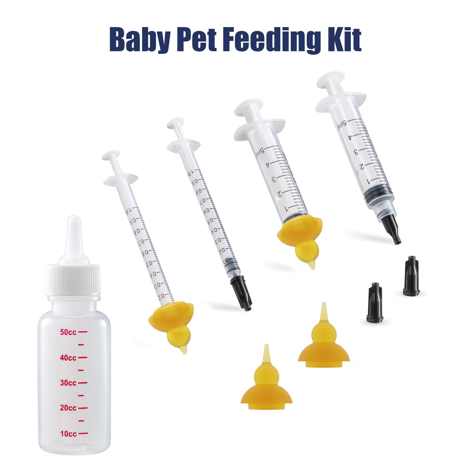 Kit de alimentación con biberón para gatitos, biberón de lactancia para recién nacidos con pezones de silicona, tubo de alimentación de 10 FR, disparador de píldoras para mascotas, bombilla aspiradora