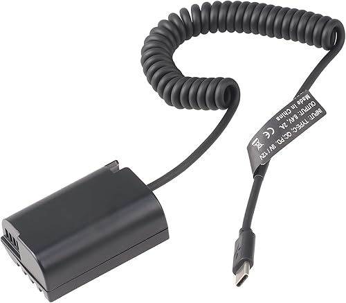 FocusFoto USB 3.1 USB-C Tipo-C a DMW-BLK22/DMW-DCC17 Cable adaptador de alimentación de batería falsa decodificada para cámara Panasonic Lumix S5