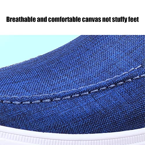 Men's Canvas Slip on Casual Sheos Comfy Lightweight Boat Loafers Non-Slip Soft Sole Sneakers Walking Shoes4