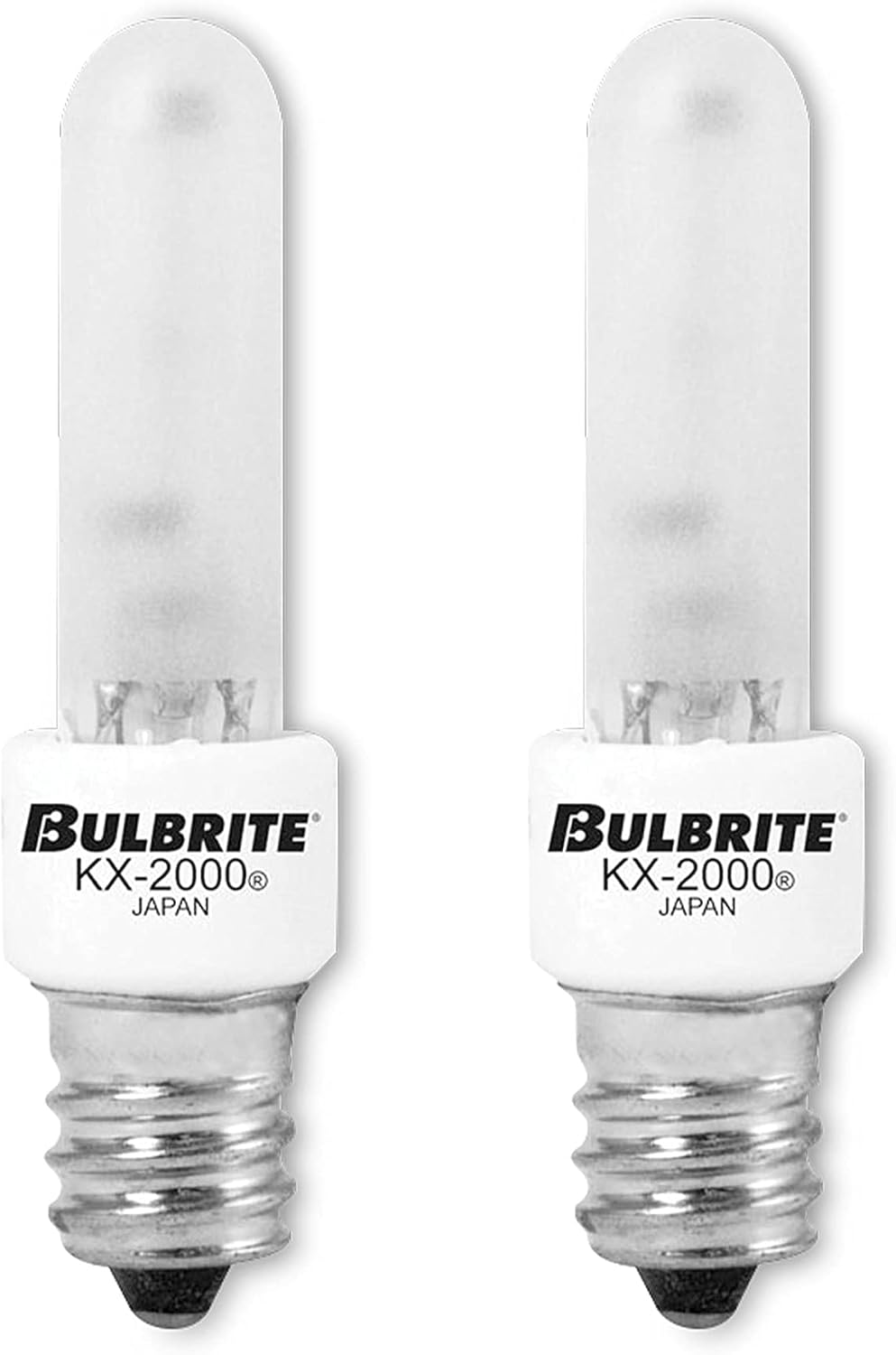 Bulbrite KX-2000, 40 Watt, Krypton/Xenon, Dimmable, T3, E12 Candelabra Screw Base, 2700K (Warm White Light) Light Bulb, Frost, (Pack of 2)