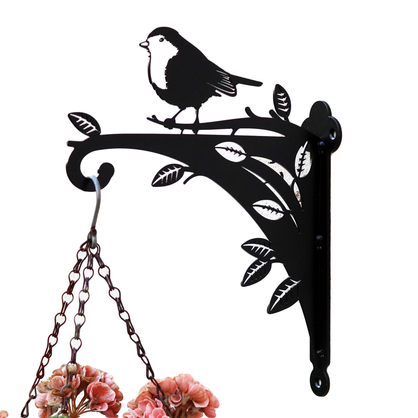 Darthome Black Hanging Basket Bracket 37Cm Robin Steel British Bird Garden Heavy Duty Hanger
