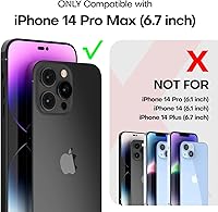 Vista 174 de TAURI Funda magnética 2 en 1 transparente para iPhone 14 Pro, compatible con Magsafe [no amarillenta] con protector de pantalla, protección de grado