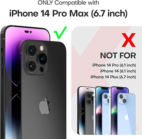 Miniatura 165 de TAURI Funda 3 en 1 para iPhone 13 Pro, [no amarilla] con 2 protectores de pantalla, funda delgada a prueba de golpes para iPhone 13 Pro, color negro