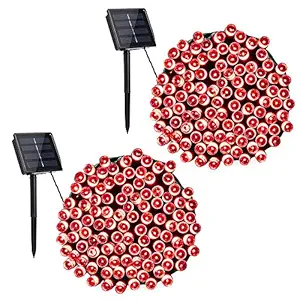 Toodour Solar String Lights, 2 Packs 72ft 200 LED 8 Modes Outdoor String Lights, Waterproof Solar Fairy Lights for Garden, Patio, Fence, Holiday, Party, Balcony Decorations (Purple)