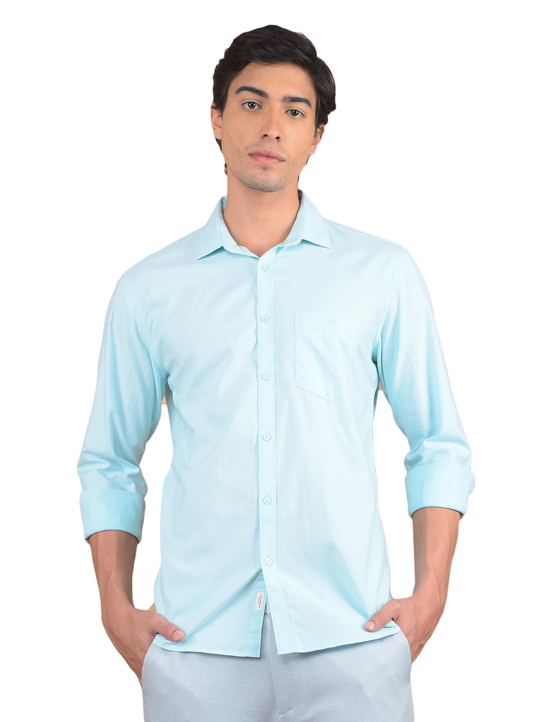 Crimsoune Club Men's Blue 100% Cotton Shirt-picture-15