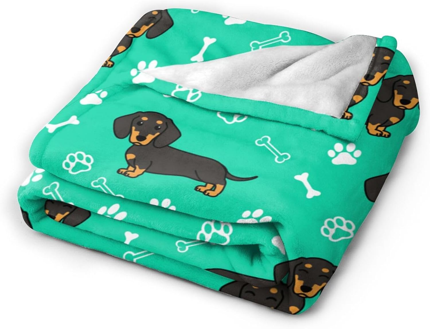 Dachshund Blanket for Women Men, Cute Dachshund Themed Design Printed Throw Blankets for Teens Adults Lap, Chair Sofa, Warm Soft Cozy Blanket, 50"x 60"