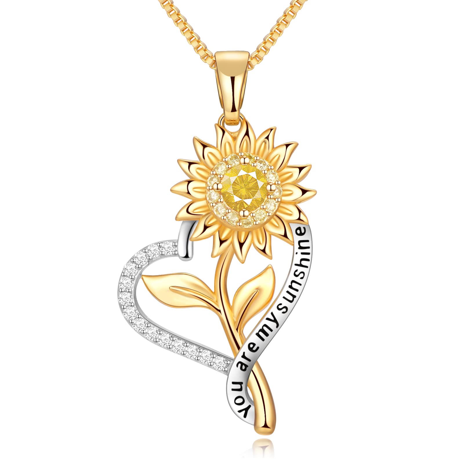 PoekioSunflower Necklaces for Women Wife Anniversary Birthday Gifts for Women Wife Sunflower jewel for Women Gifts Ideas for Wife Her Girlfriend on Christmas Valentines Day