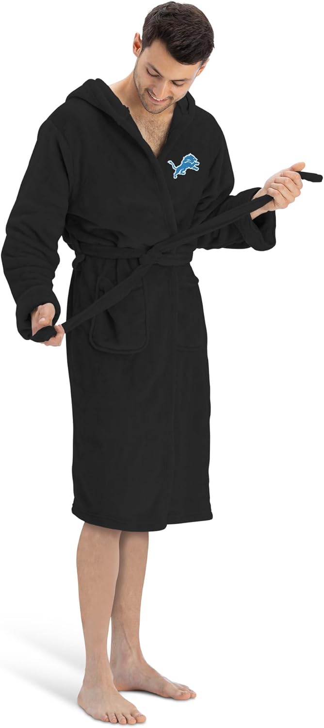 Detroit Lions NFL Hooded Silk Touch Bath Robe 26x47 Inches