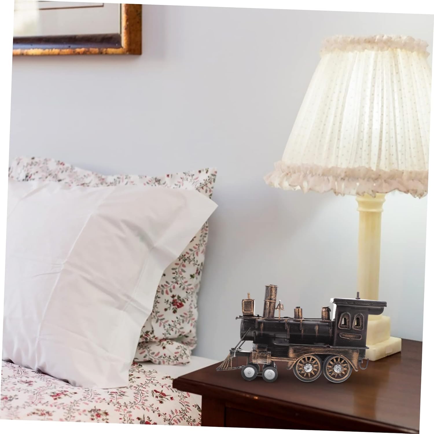 Ciieeo Train Ornament Alloy Art Loco Decor Steam Locomotive Model Toy Home Accent