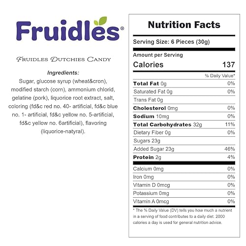 Fruidles Dutchies Candy - Caramelos masticables agrios - Vendido por libra (8 onzas)