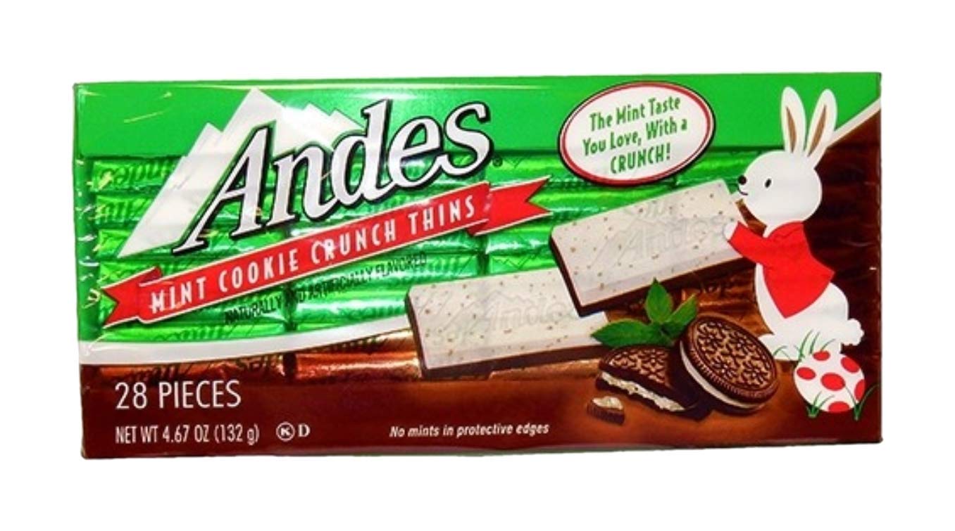 Andes Mint Cookie Crunch Thins Easter Candy, 4.67 Ounce - 12 Count Box