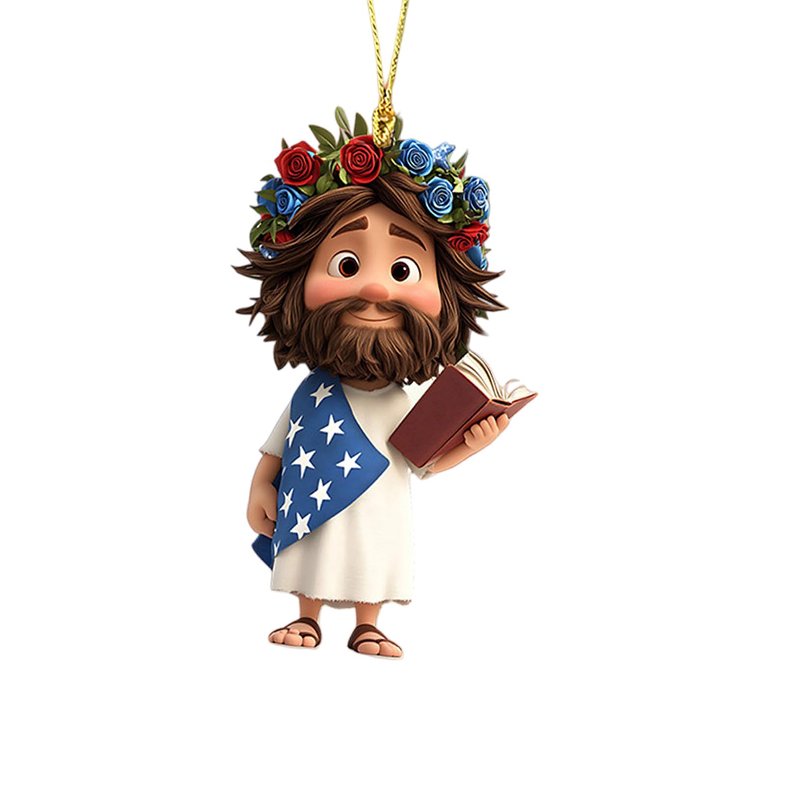 Jazuaiao Graduation Holy Father Figurine 2D Flat Acrylic Hanging Pendants Ornament for Decors Keychain Graduate Grads High School