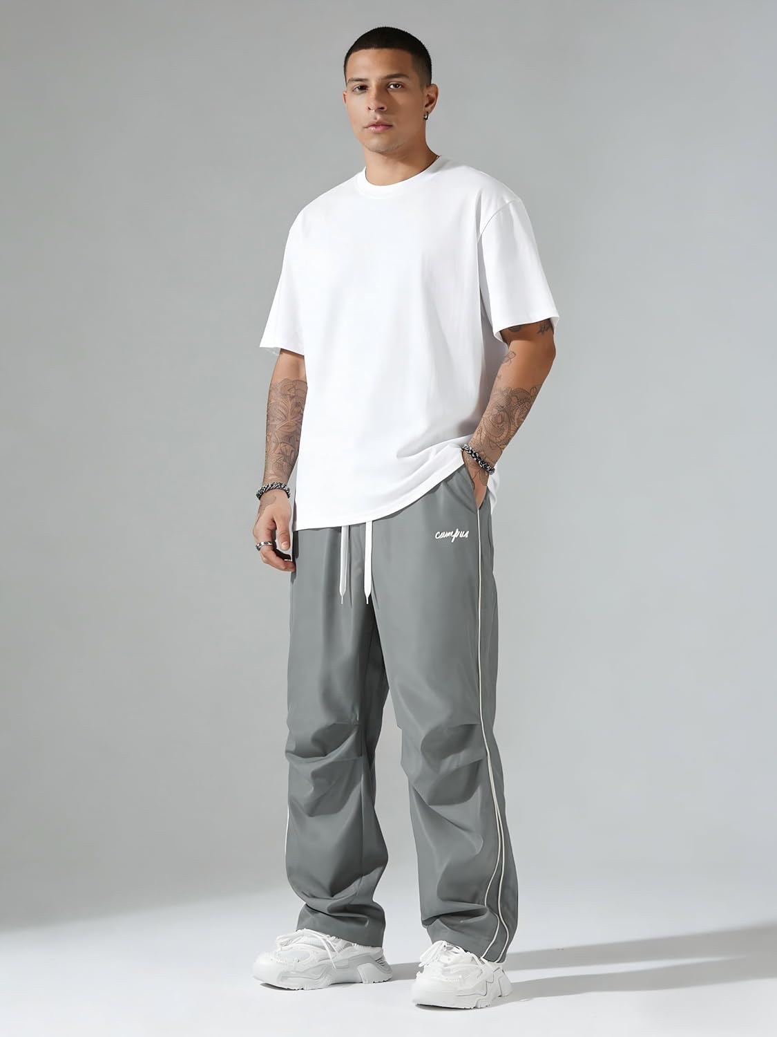 QJQ Men's Y2K Baggy Sweatpants Parachute Pants Wide Leg Vintage Track Pants Casual Streetwear - Image 6