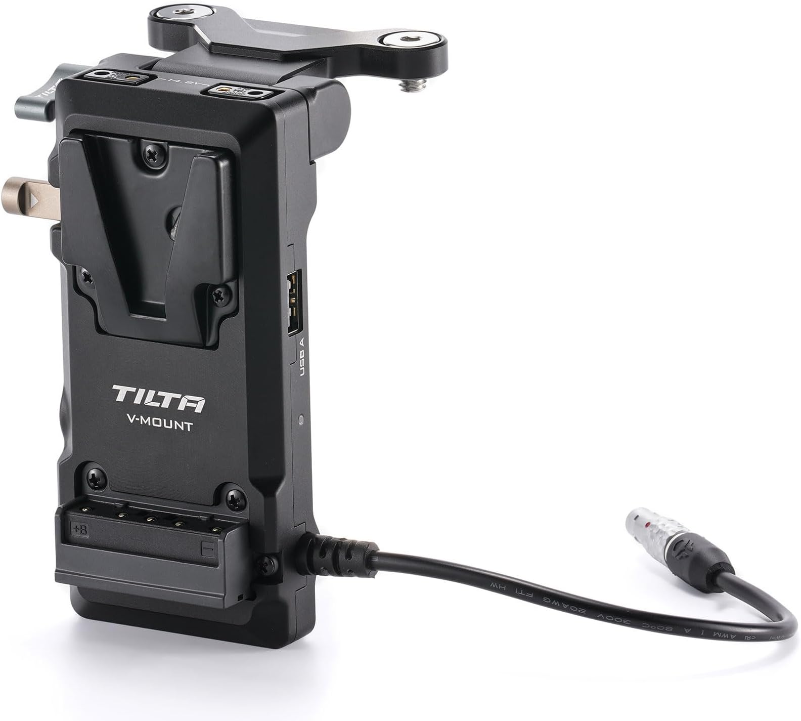 Foldable Battery Plate Compatible with Blackmagic Pyxis 6K/12K Camera Cage | V-Mount | Hot Swappable Swivel Design | 60W USB-C PD | Dual P-Tap | 2-Pin Output | 45W USB-C Input | Black