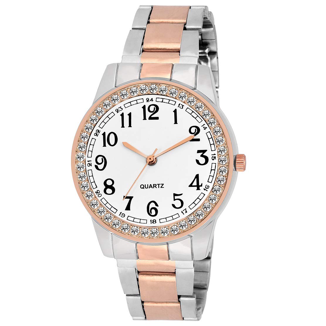 Sooms White dial Two Tone Analog Wrist Watch (B08YXC28TD) Amazon Price History, Amazon Price Tracker