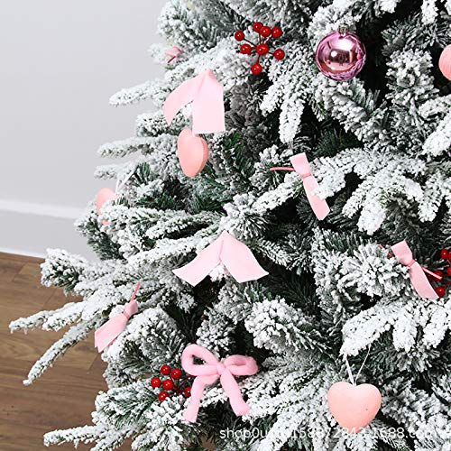 Dulplay 11.5Ft Flocked Snow Artificial Christmas Tree,With Ornaments Led Lights &Metal Stand Xmas Tree,Decorated Pine Tree For Home Office Shops #TOP5