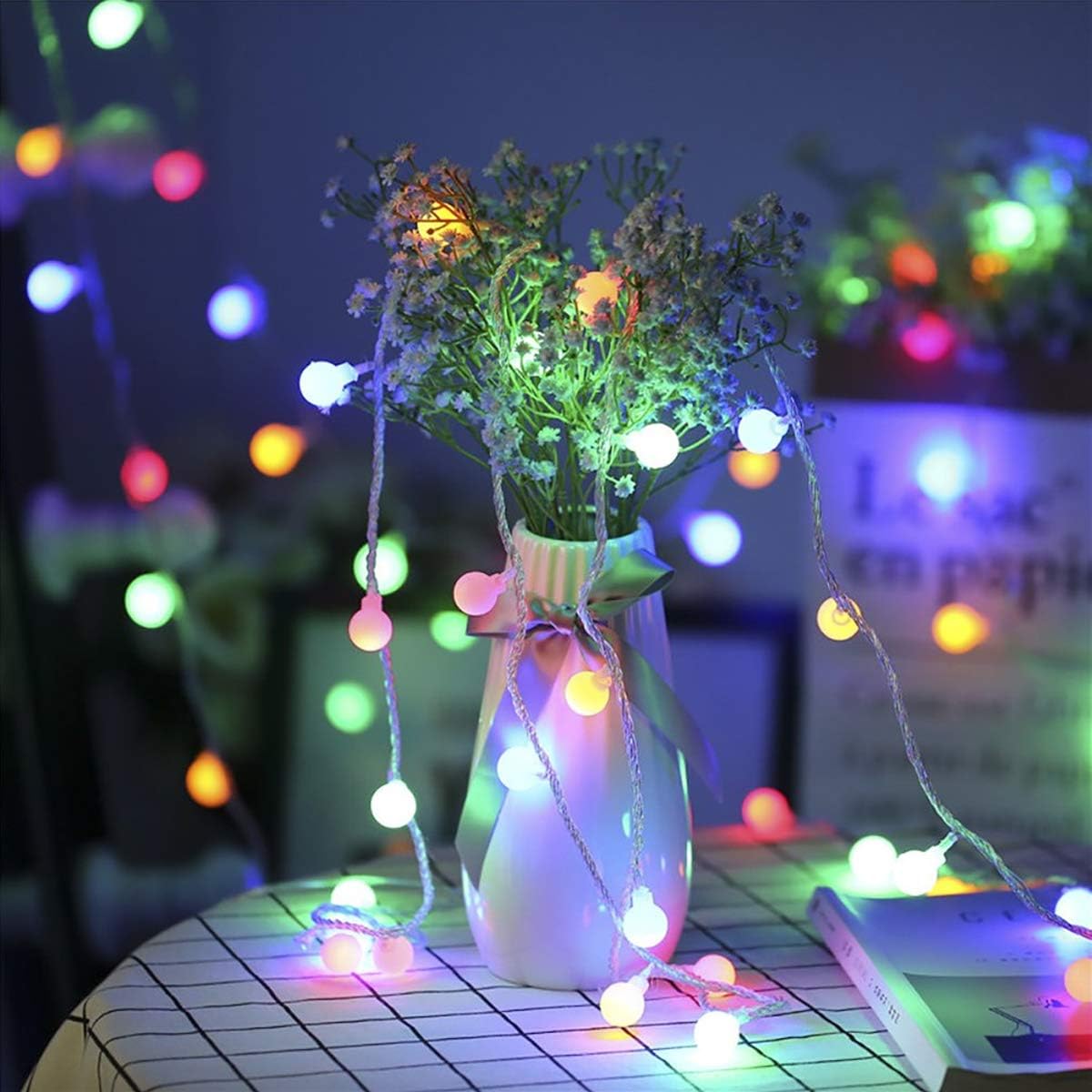 Lepro 100er LED Kugel Lichterkette Bunt 13M, Partybeleuchtung Außen mit
