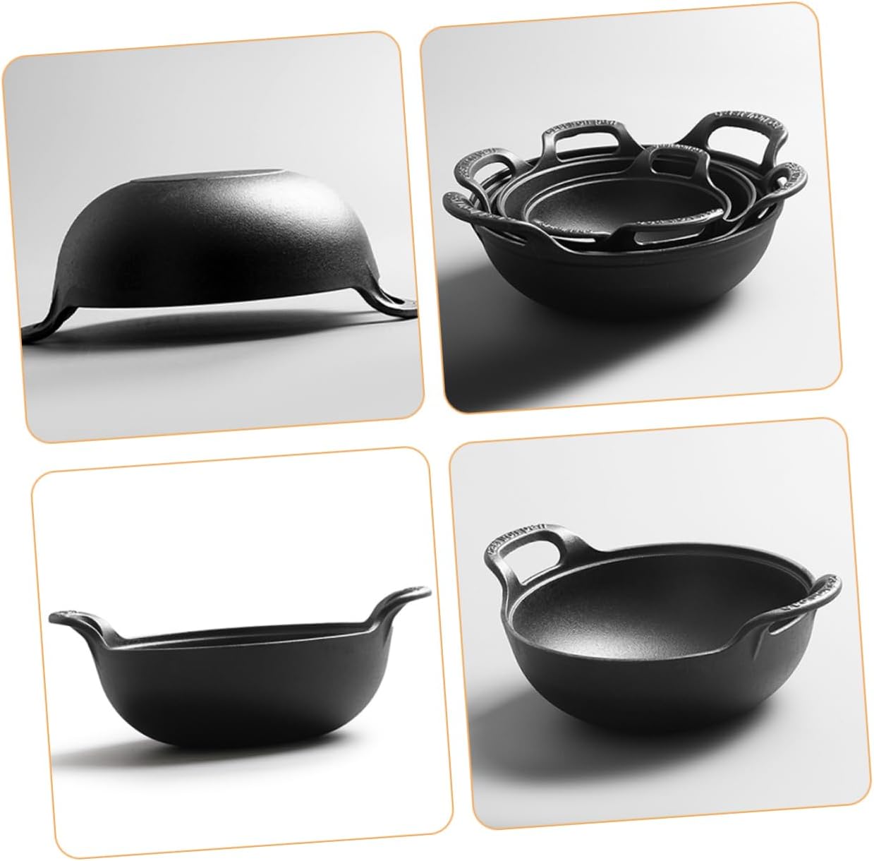 Outdoor Cast Iron Cooking Pot Camping Iron Pot Bottom Non-stick for Cooking for Moving