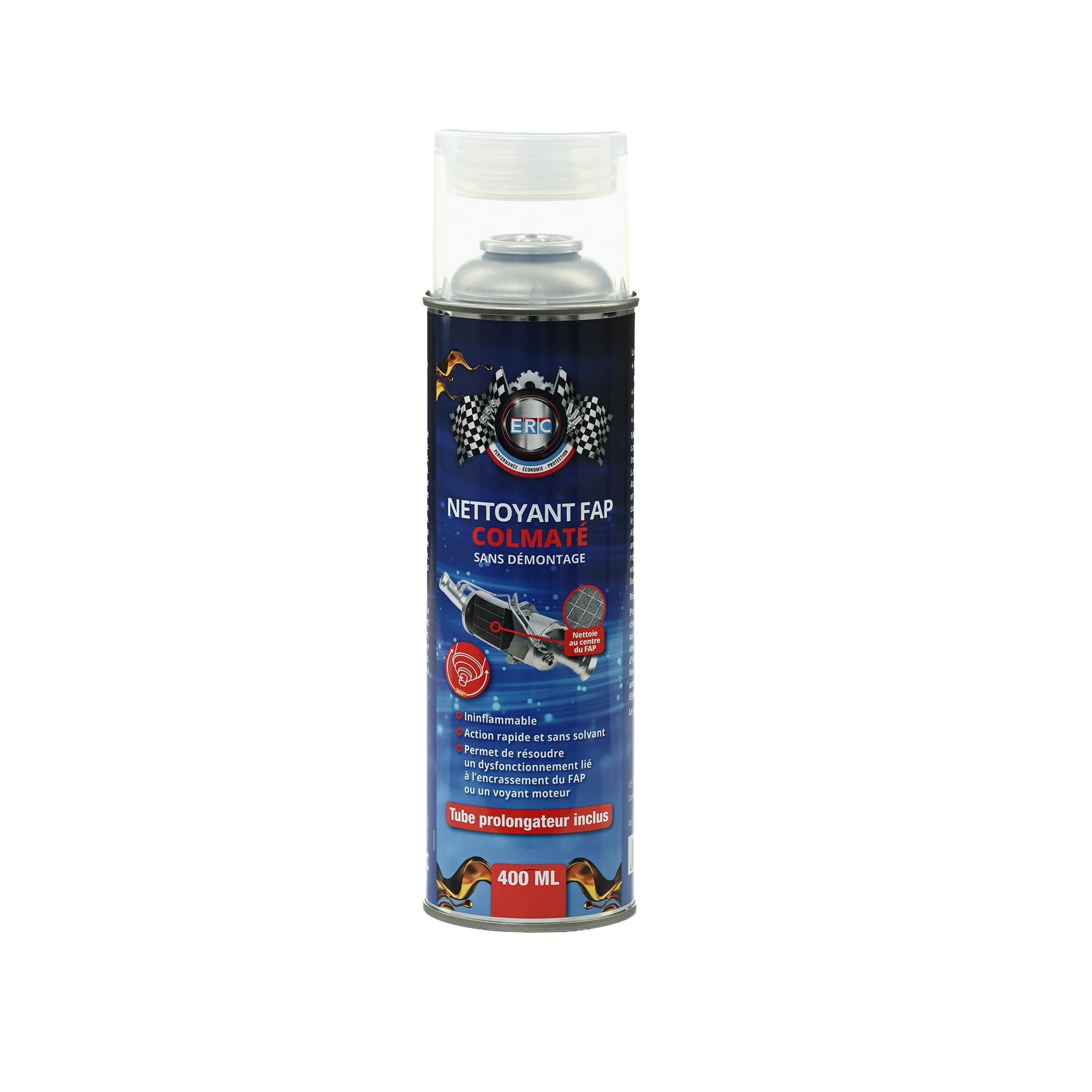 ERC | Nettoyant FAP Colmaté Aérosol Diesel | Dissout Suies, Cendres, Dépôts de Carbone sans Démontage | Technologie Haute Pression avec Tube Prolongateur | Professionnel, Contrôle Technique | 400 ml