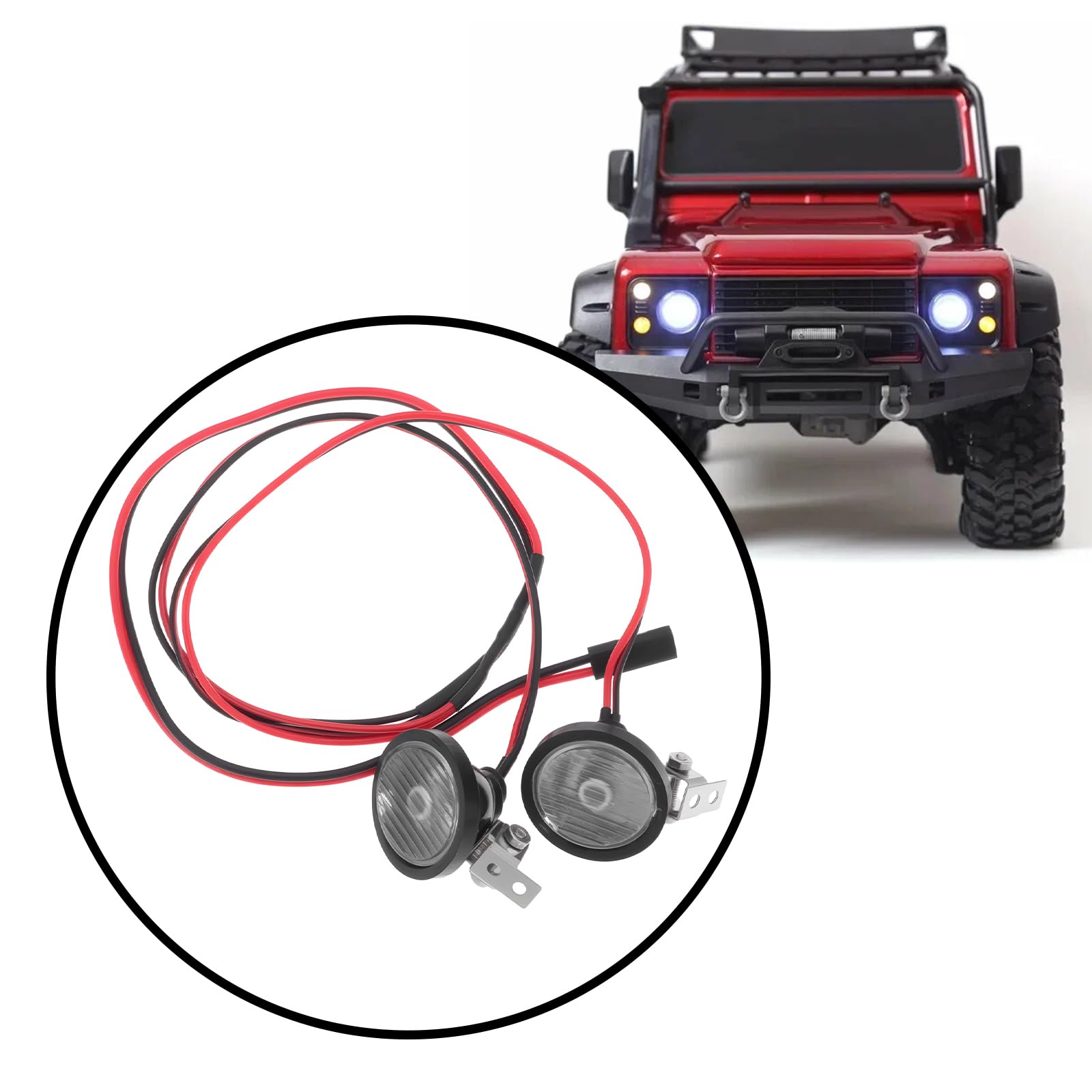 VGOL 1Pair LED Round RC Car Headlights Compatible with Axial TRX4 TRX6 Redcat RR10 MST 1/10 1/8 - Image 4