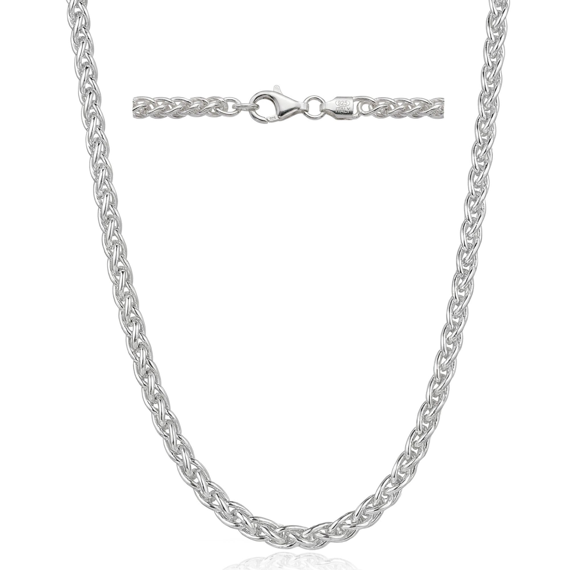 QUADRI - Collana Uomo e Donna Argento 925 - Modello Spiga - Made in Italy | Idea Regalo per Compleanno, Anniversario, San Valentino