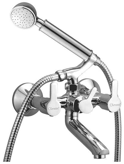 Oleanna Ooewmtwc Brass Wall Mixer With Hand Shower Arrangement (Orange, Chrome Finish)