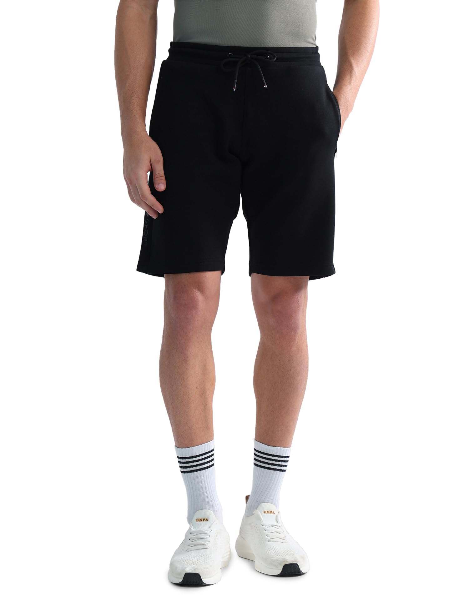 u.s. polo assn. USPA Active Sports Men's mid Rise Solid Active Shorts-picture-43
