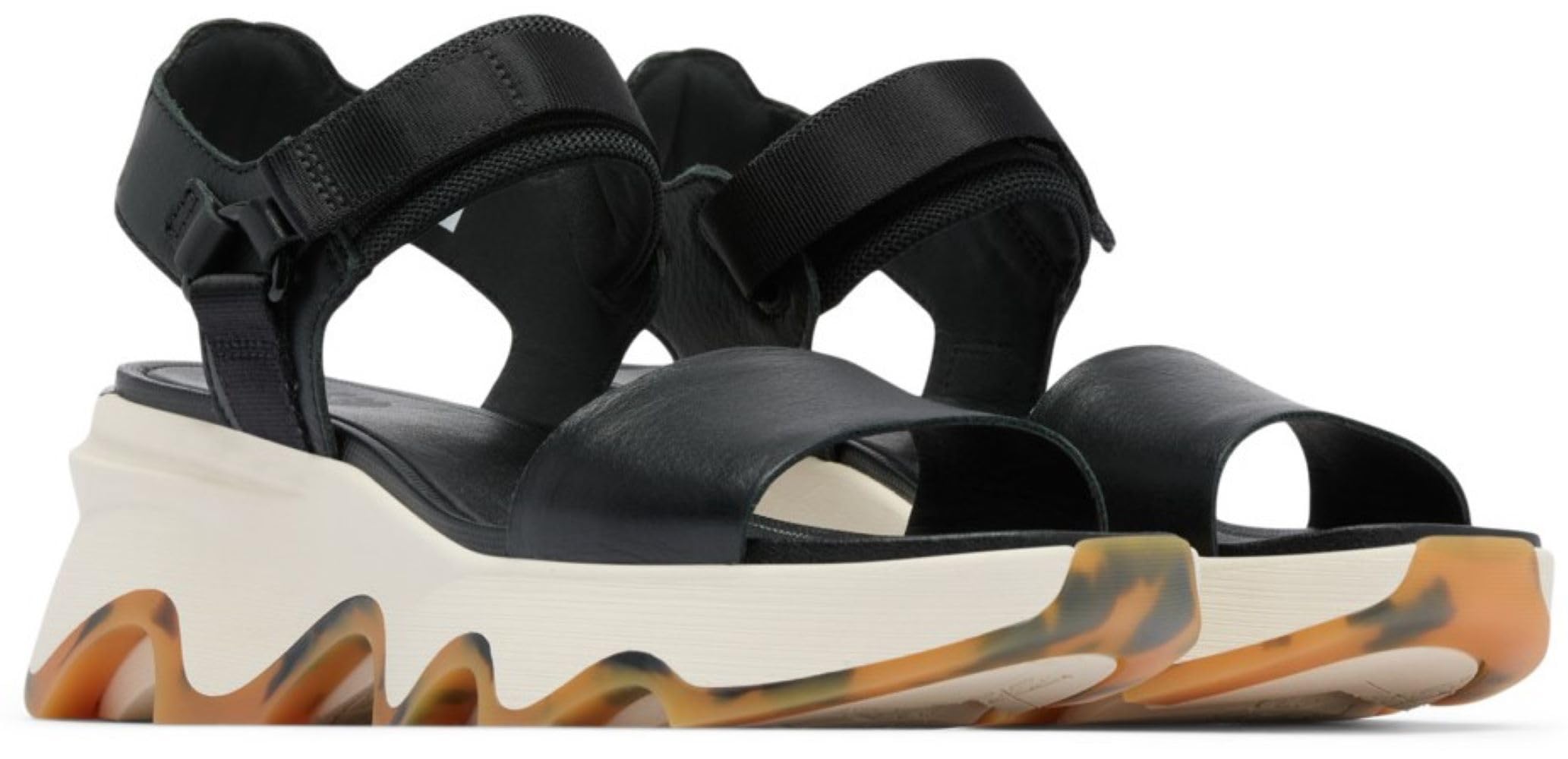 Sorel Kinetic Impact Sandali alti da donna con cinturino a Y, Gesso nero, 41 EU