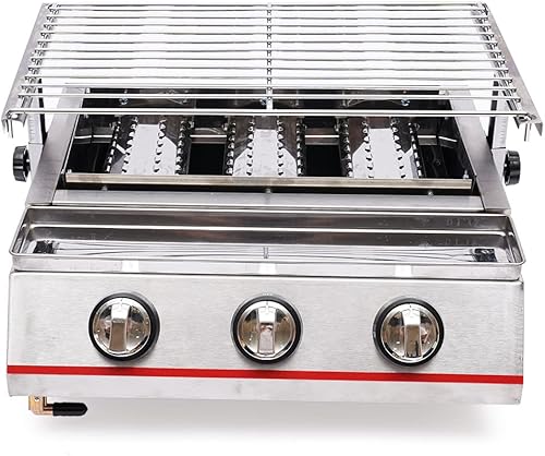 Miniatura 8 de KONKENIE 2800Pa Estufa de gas LPG comercial de acero inoxidable para exteriores, parrilla de mesa para exteriores, barbacoa, camping, fiesta,