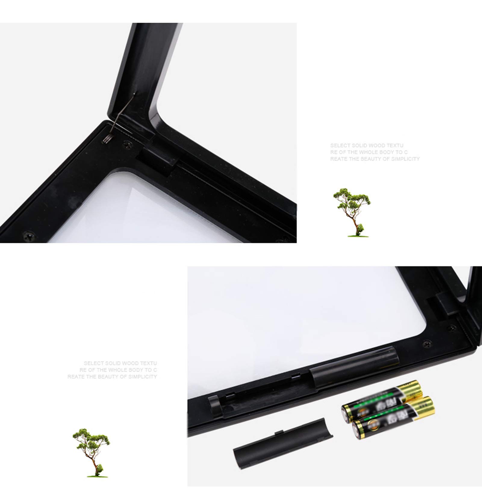Lente d'ingrandimento completa 3X, A4, rettangolare, vivavoce, rettangolare, pieghevole, con lente d'ingrandimento a LED a 4 luci, aiuto per la lettura di libri con piccole stampe