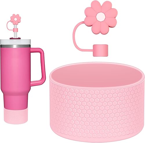 UBEEKOO Tapa de silicona para botas y pajillas, compatible con vasos Stanley de 3040 onzas, accesorios que incluyen 1 funda de silicona protectora