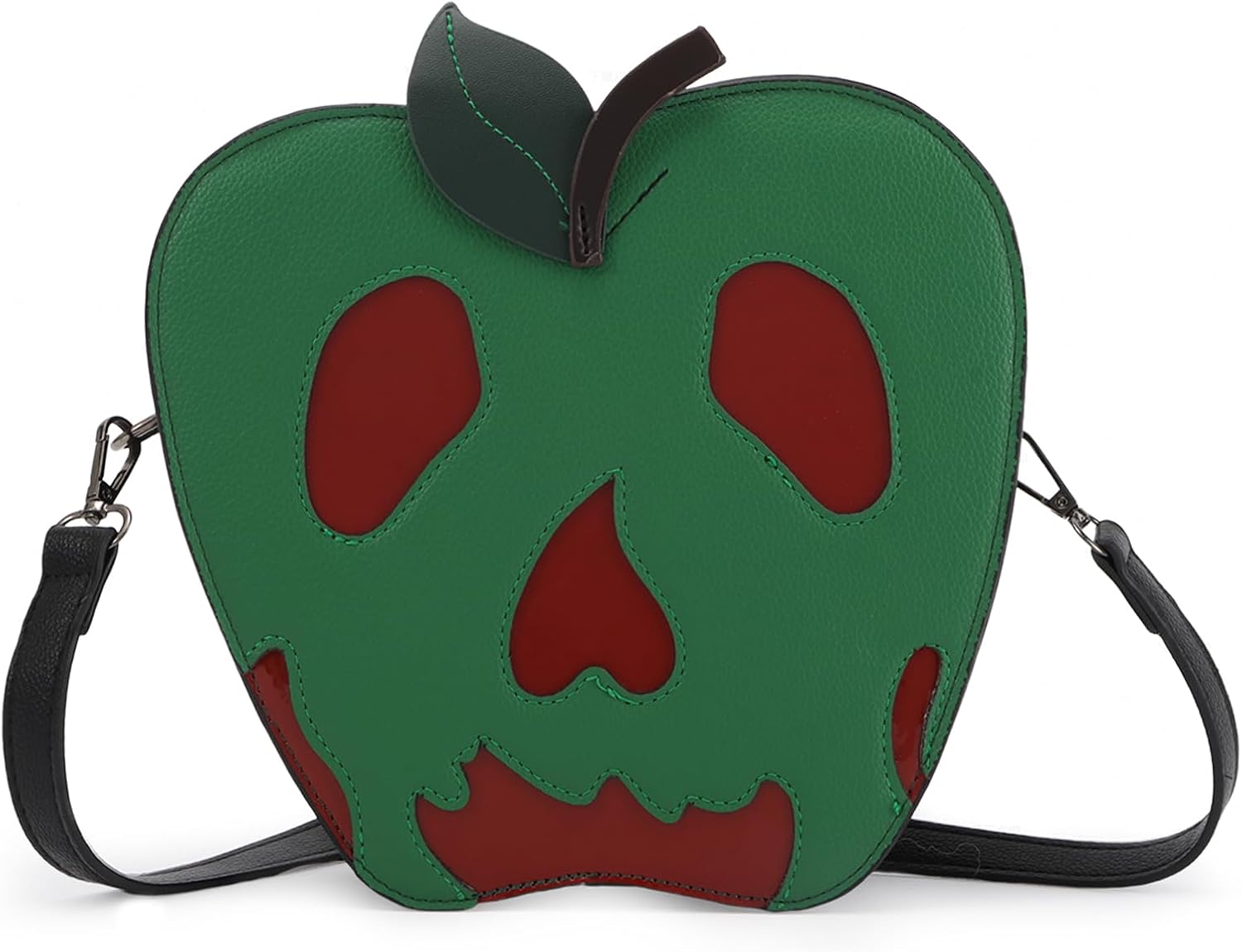 Fecialy Halloween Poisoned Apple Crossbody Bag Funny Shoulder Bag Novelty Handbag Pu Leather Purse