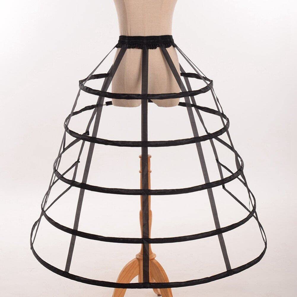 Jupon Crinoline 5 Cerceaux Pour Robe Mariée Lolita Cosplay - Jupe A-Line Gonflante Noire