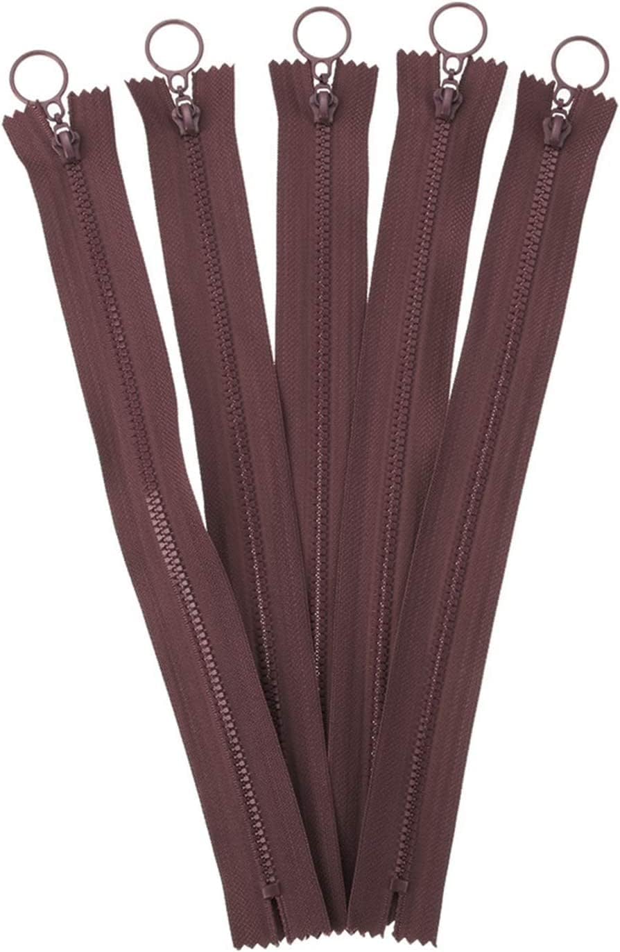 Zipper, Zippers 25cm 5pcs/Pack Resin Zipper, for DIY Sewing Bag Garment, Candy Colors Zippers Round Ring Zipper, Accessories Craft (Color : Navy Blue) (Color : Red)