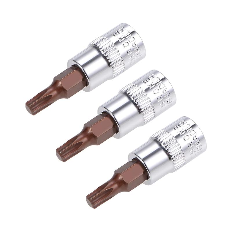 Kit com 3 Soquetes de Bit Torx T20 uxcell, Encaixe de 6,35 mm (1/4 pol.), Aço S2 e CR-V, 38 mm