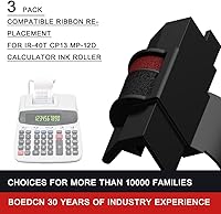 Vista 2 de Paquete de 3 cintas de calculadora de repuesto compatibles para Casio hr-100tm Ink IR-40T, rodillo de tinta de calculadora compatible con Casio