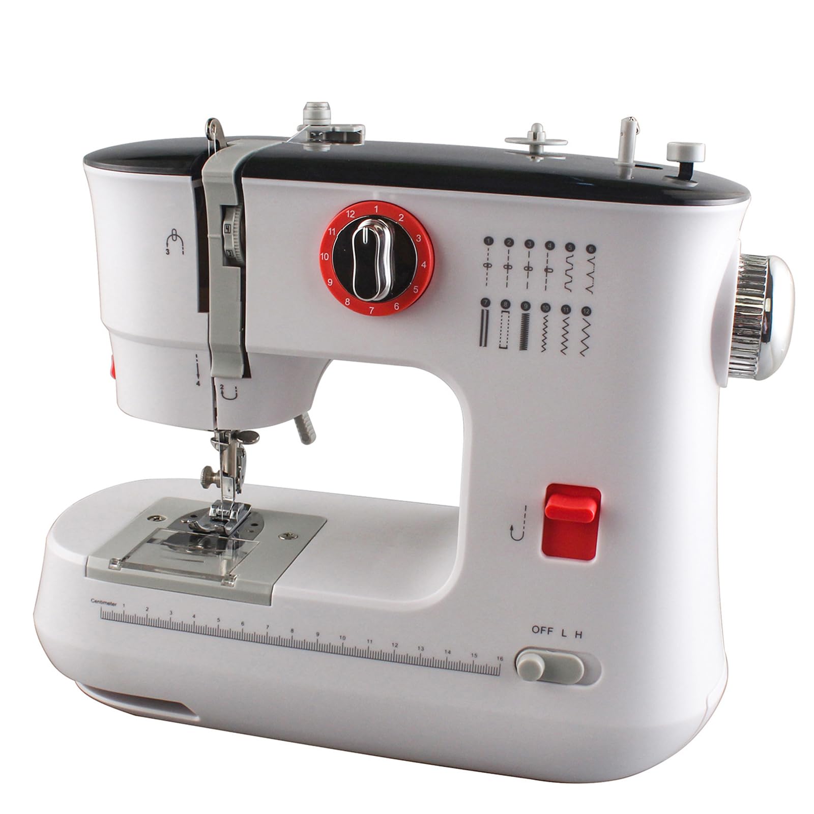 Máquina de Coser Industrial - portátil automático con Costura inversa, 12 Puntos empotrados, manijas de Tela Gruesa, Profesionales y Principiantes