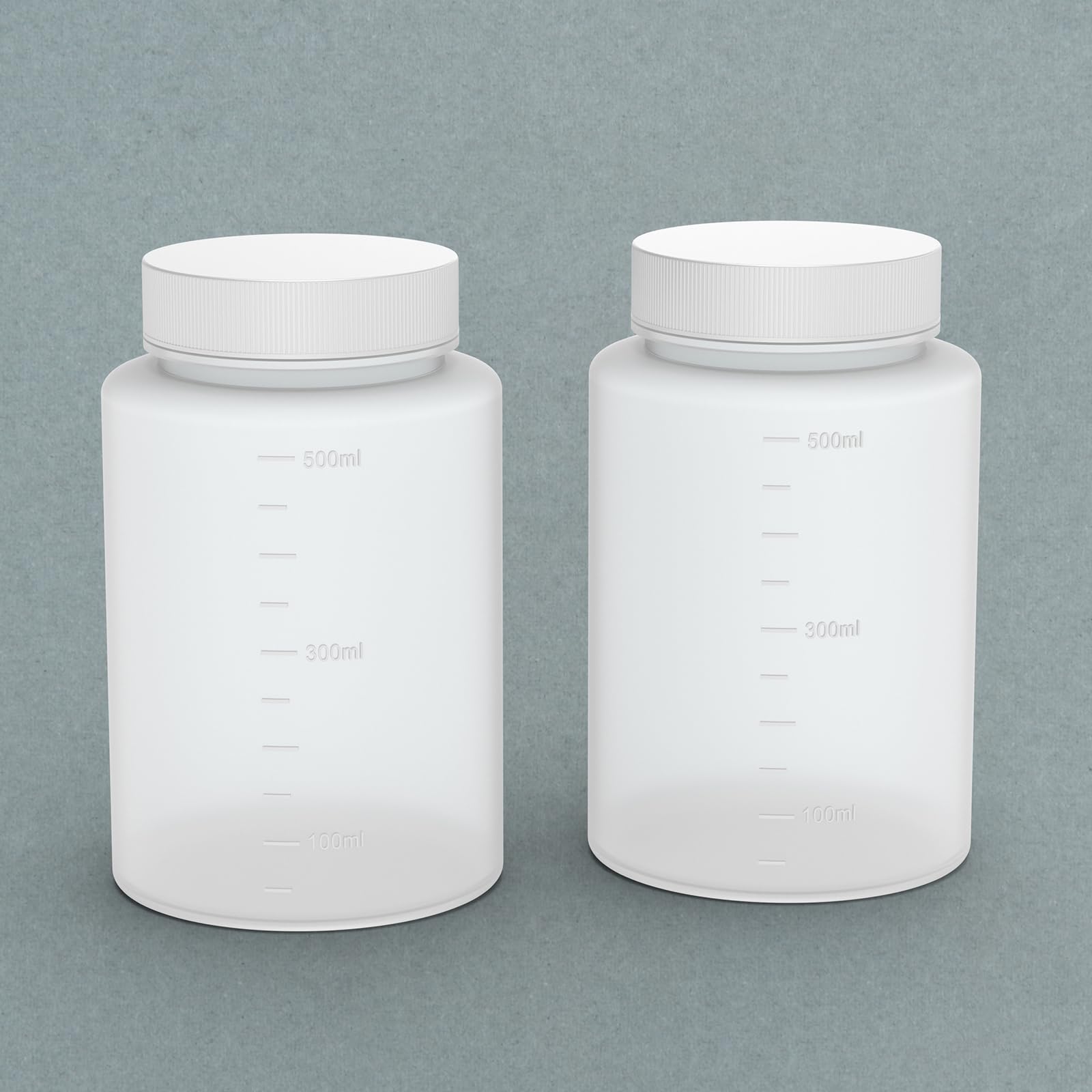 stonylab Weithals-Reagenzflasche mit Enghals, HDPE-Schraubverschluss, Laborbedarf, 2er Pack, 500 ml Kapazität, Langlebig und Chemikalienbeständig