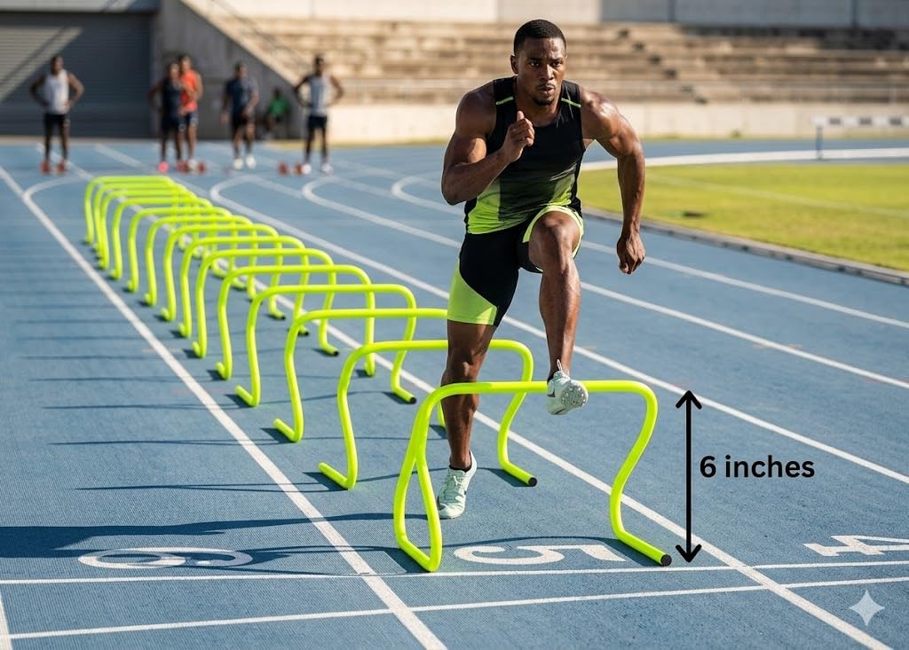 MRT Sports Speed Training Hurdles and Practice Agility Hurdle Track and Fields 6 inch for Unisex Adult Yellow Color Pack of (4 Pices) 2