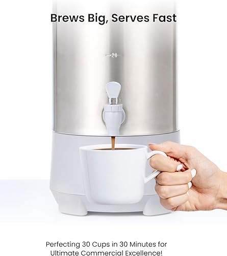 Miniatura 17 de SYBO RCMO15S-8C - Cafetera de percolar de acero inoxidable de calidad comercial Urna de agua caliente con capacidad para 40 tazas para hostelería, 8