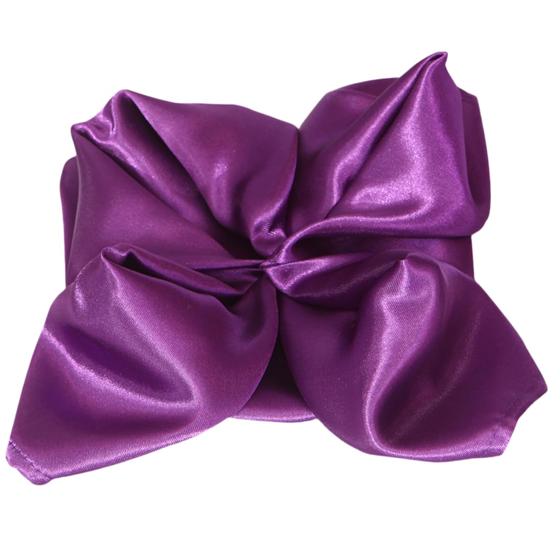 Servilletas De Tela para La Cena 50Pcs Mesa De Hotel Servilleta De Satén Cuadrada Decoración De Banquete De Boda Bufanda De Seda - Púrpura - 50X50Cm