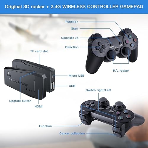 Miniatura 4 de Consola de juegos retro inalámbrica M8 Video Game Stick 4K salida HDMI Plug and Play Nostalgia caja de juego integrada 20000 juegos + para TV,