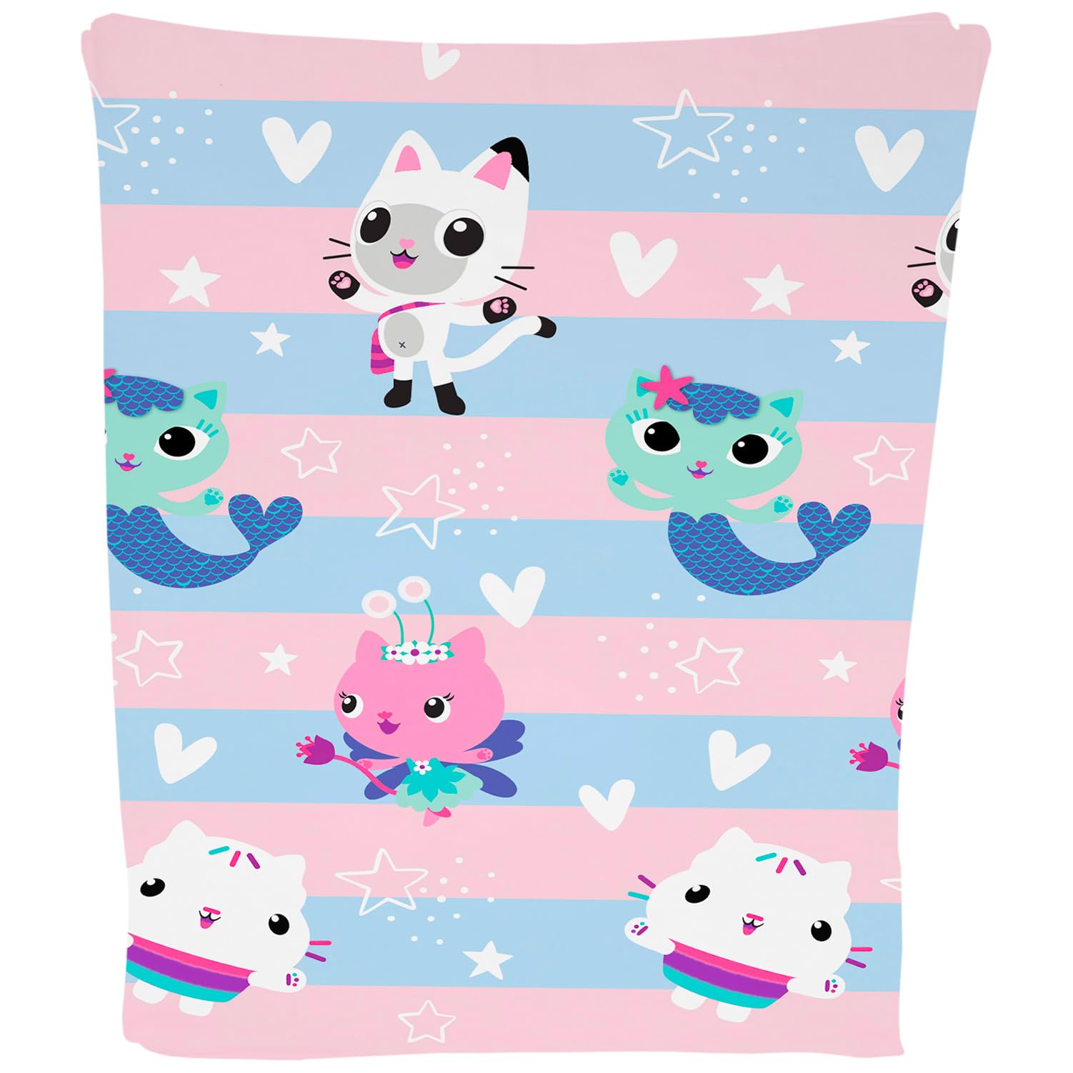 Gabby's Dollhouse Fleece Blanket Soft Throw for Kids Pandy Paw Mercat Cakey Cat Fairy Gift for Girls Boys Toddlers