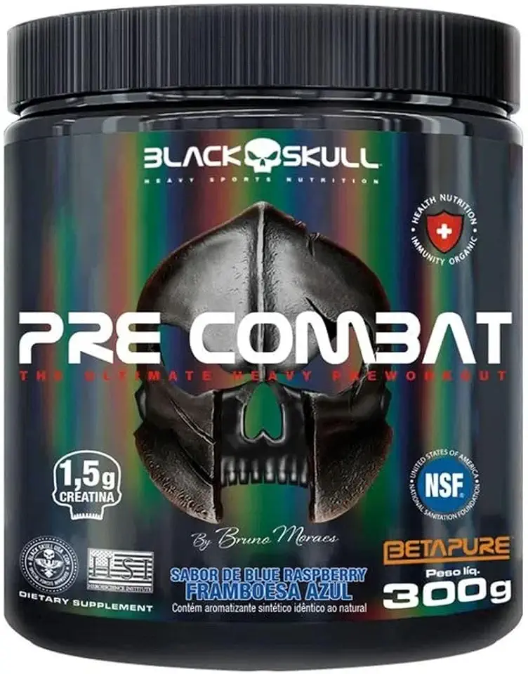 Pré-treino Pre Combat 300g - By Bruno Moraes - Black Skull