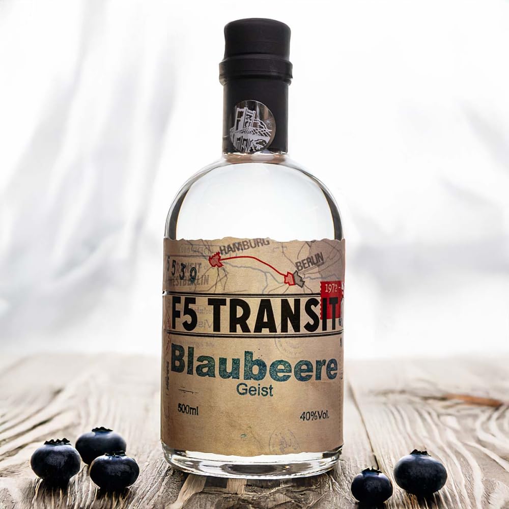 Blaubeere Geist 6x0.5l (40% Vol) No. 5339 - RATION | Blaubeergeist | 6 Flaschen a 500ml | Schwechower Brennerei (1229)