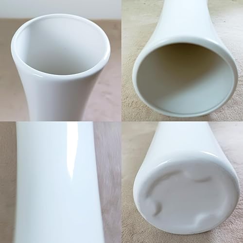 Miniatura 6 de Florero de cerámica blanca, jarrones modernos con textura alta de 12 pulgadas para granja, decoración del hogar, estante, centros de mesa,