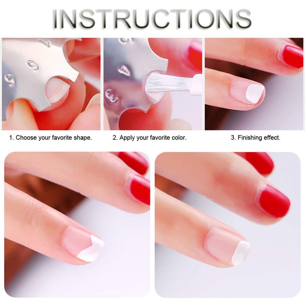 3Pcs Easy French Nail Smile Line Acrylic Gel Cutter Tool C-Shaped Manicure Edge Trimmer Cutter Template With 1Pcs French Nail Stickers Tips Guides
