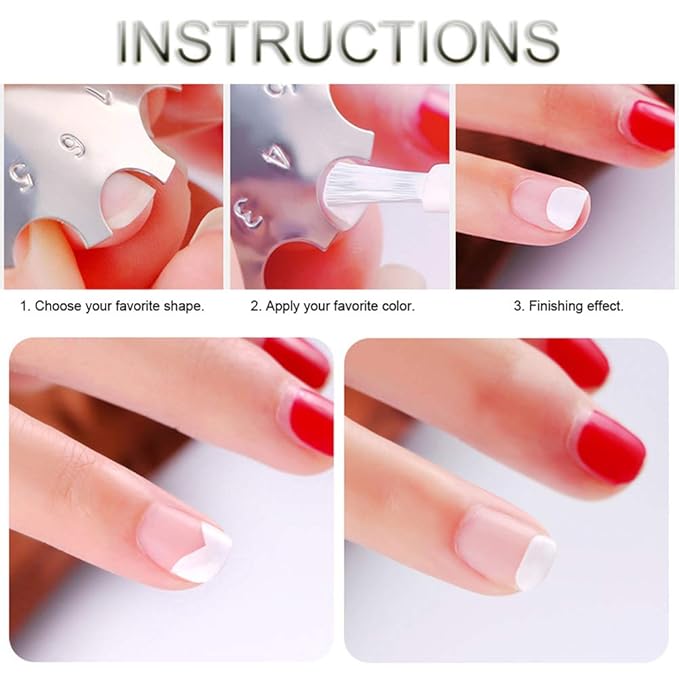 Kit de Manicura 3 Piezas Cortador de Uñas Francés con Plantilla miniatura 7