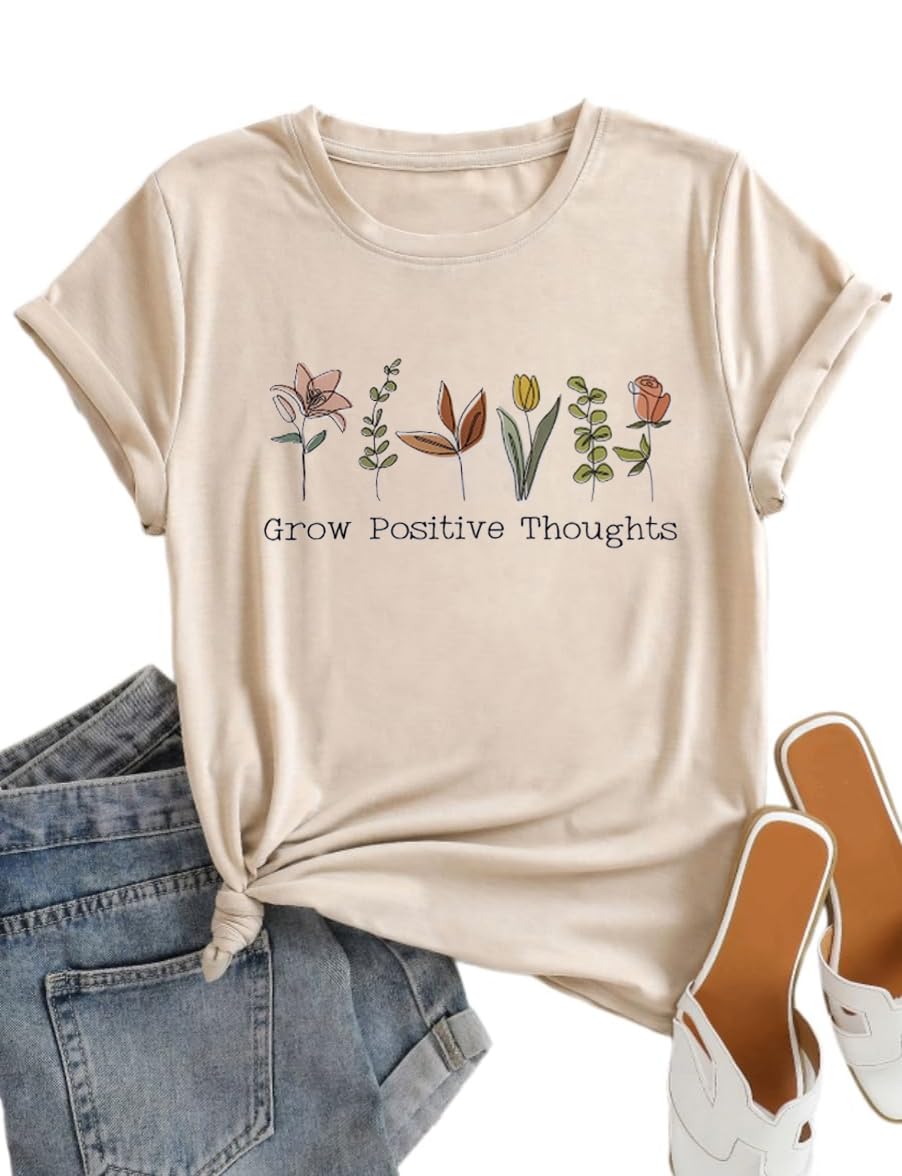 Wildflower Shirts for Women Flower Graphic Cute Garden Plant Lover Tshirts
